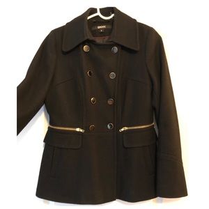 DKNY Women’s Black Pea Coat